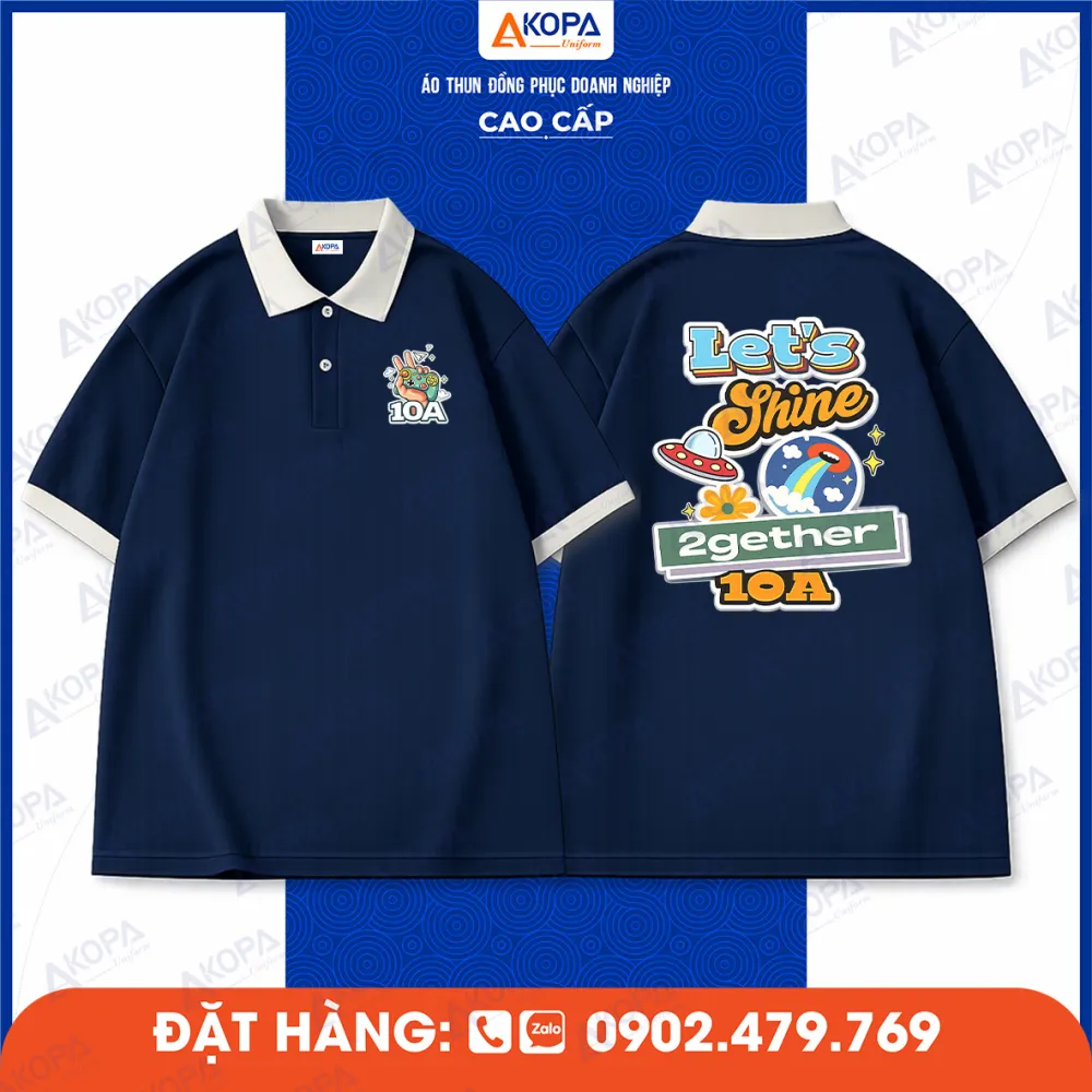 in áo nhóm Quy Nhơn áo lớp 10A thiết kế slogan sáng tạo