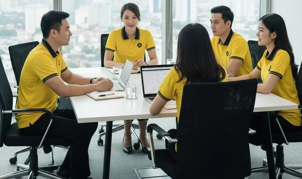 Áo thun đồng phục công ty chuyên nghiệp cho nhân viên văn phòng