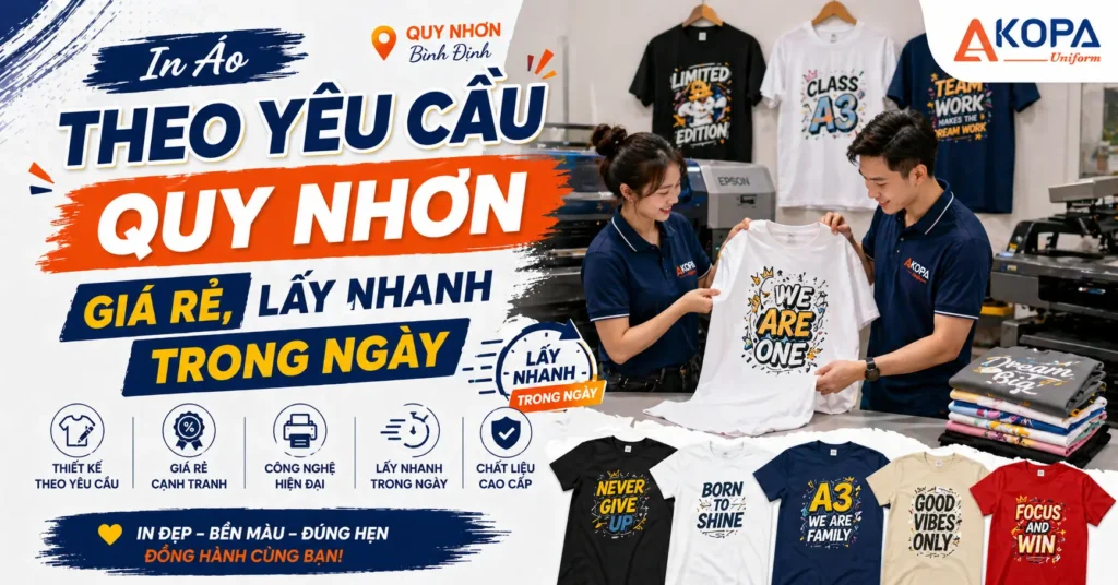 In Áo Theo Yêu Cầu Quy Nhơn Giá Rẻ, Lấy Nhanh Trong Ngày