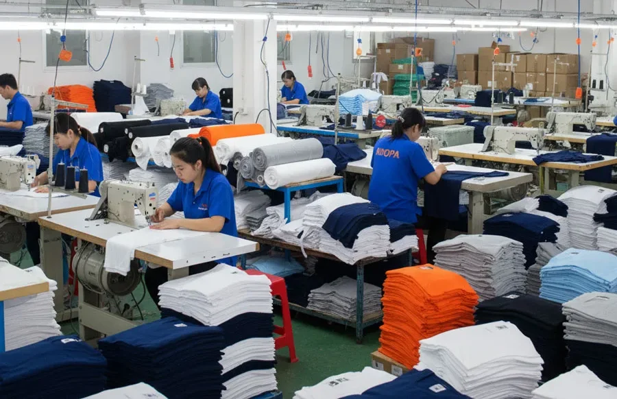 Xưởng sản xuất áo thun tại địa chỉ may áo đồng phục Quy Nhơn giá xưởng quy mô lớn