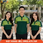 Mẫu áo đồng phục họp lớp xanh lá nổi bật dành cho lễ kỷ niệm 10 năm ra trường.