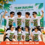 Áo phông đồng phục nhóm in thông điệp "Cùng Nhau Ta Chinh Phục Mục Tiêu", phù hợp cho teambuilding công ty, sự kiện tập thể và hoạt động xây dựng đội ngũ hiệu quả.