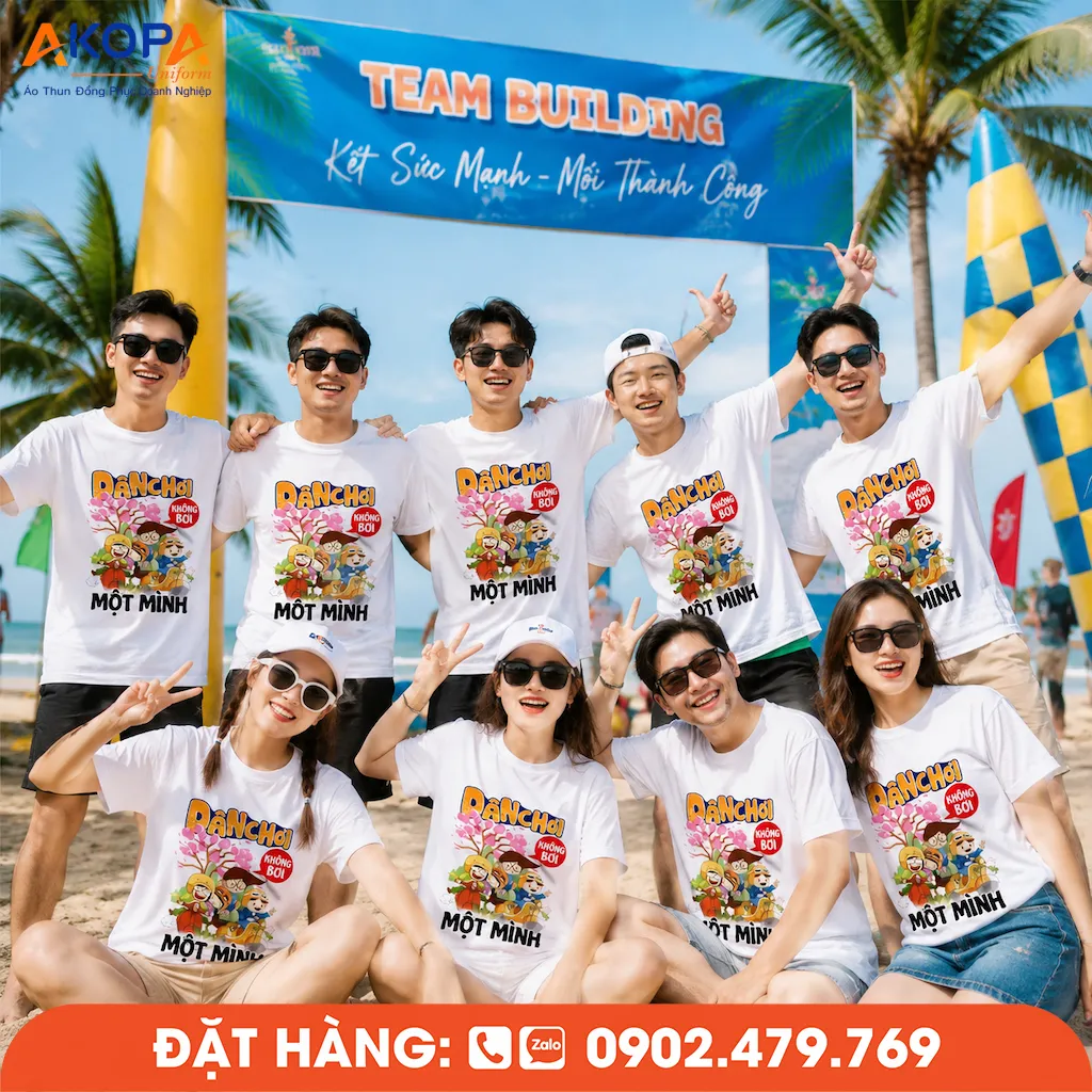 Áo phông đồng phục nhóm "Dân Chơi Không Bơi Một Mình" không chỉ tạo tiếng cười mà còn thể hiện giá trị của tình đồng đội. Bởi những hành trình đáng nhớ nhất luôn là khi có người cùng sẻ chia, sát cánh và tận hưởng từng khoảnh khắc bên nhau.