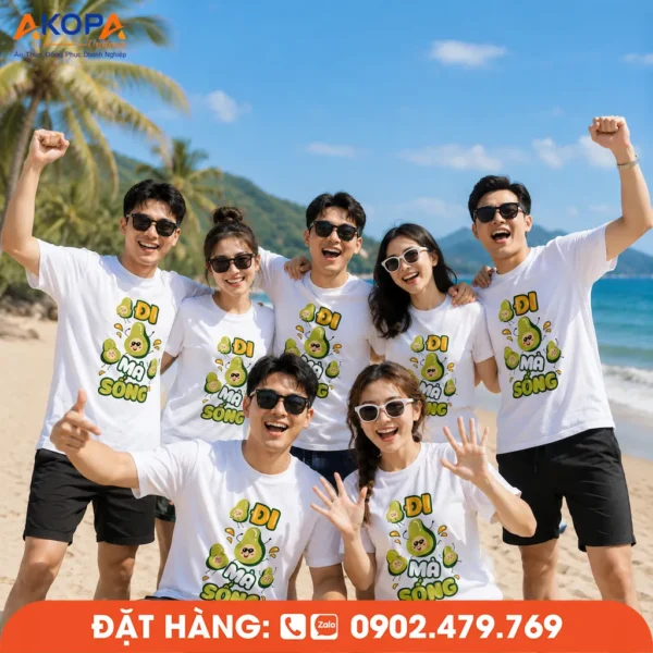 Áo Phông Nhóm Đi Biển Hình Ai Say Khiêng Về Cho Teambuilding