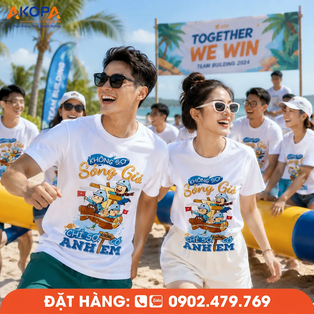 Áo phông đồng phục nhóm "Không Sợ Sóng Gió Chỉ Sợ Không Có Anh Em" là lời khẳng định rằng giá trị lớn nhất của mỗi hành trình không nằm ở đích đến mà ở những người cùng sát cánh
