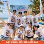 Áo phông đồng phục nhóm We Are One nổi bật với thiết kế trẻ trung, phù hợp cho teambuilding, du lịch biển, sự kiện nhóm và hoạt động gắn kết đồng đội.
