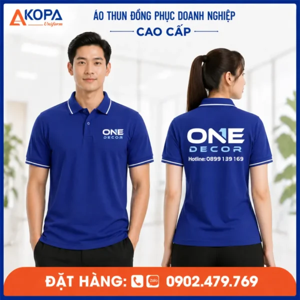 Áo Thun Polo Đồng Phục Công Ty The One Màu Xanh Dương – AK0030