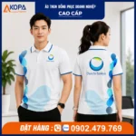 Áo polo đồng phục Daiichi Sankyo màu trắng phối xanh cao cấp