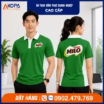 Áo polo đồng phục Milo màu xanh lá năng động