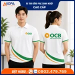 Áo Thun Polo Đồng Phục Ngân Hàng OCB Trắng Phối Xanh Cam