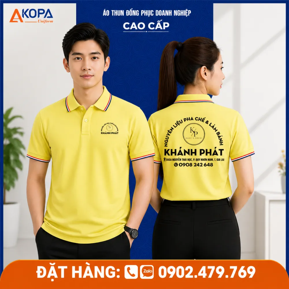 Áo Thun Polo Đồng Phục Ngành FnB Màu Vàng – Quy Nhơn
