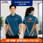 Áo polo đồng phục Ahamove màu xanh đen phối cam nổi bật