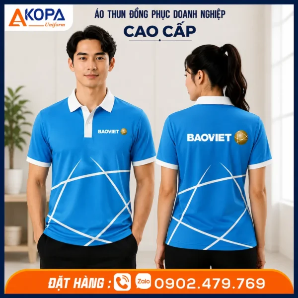 Áo Thun Polo Đồng Phục Nhân Viên Bảo Hiểm Màu Xanh – AK0047