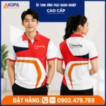 Áo polo đồng phục CleverTap phối đỏ trắng trẻ trung