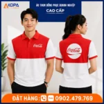 Áo Polo Đồng Phục Công Ty Nước Giải Khát Màu Đỏ Phối Trắng