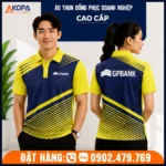 Áo polo đồng phục GPBank màu vàng xanh chuyên nghiệp