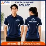 Áo polo đồng phục Hòa Phát màu xanh đen cao cấp