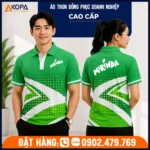 Áo polo đồng phục Mirinda màu xanh lá trẻ trung