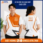 Áo Polo Đồng Phục Công Ty Thực Phẩm Màu Cam Phối Trắng