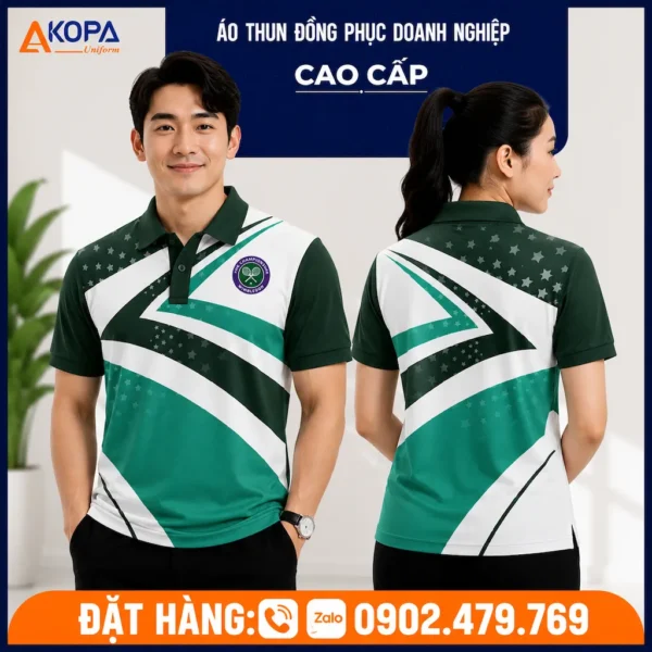 Áo Thun Polo Đồng Phục Nhân Viên Tennis Màu Xanh – AK0077