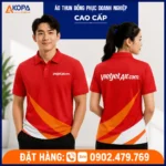 Áo polo đồng phục Vietjet Air màu đỏ cam năng động