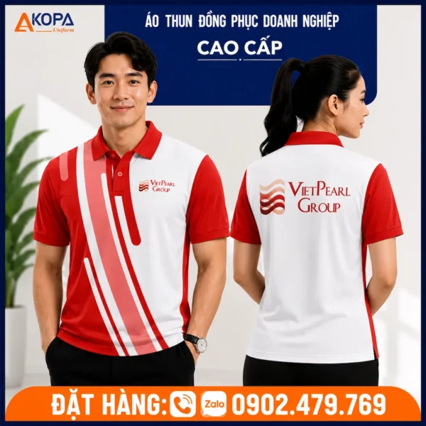 Áo Thun Polo Đồng Phục VietPearl Group Màu Đỏ – AK0087