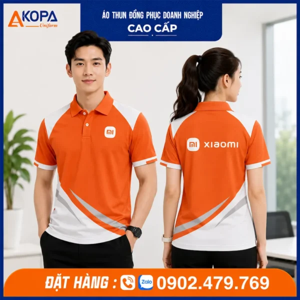 Áo Thun Polo Đồng Phục Cửa Hàng Xiaomi Màu Cam – AK0091