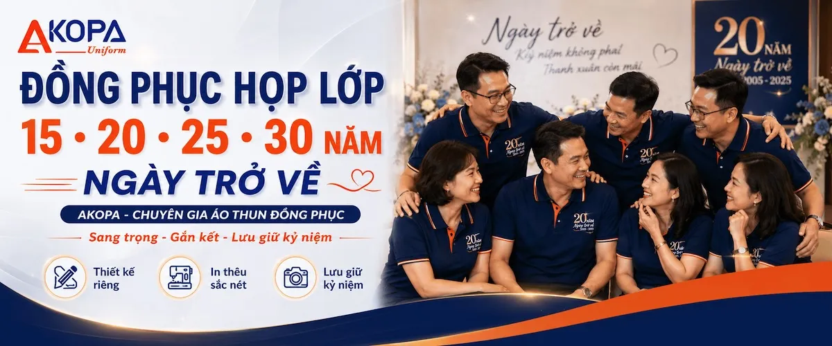 áo polo đồng phục họp lớp kỉ niệm ngày ra trường akopa