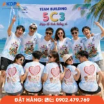 Áo phông đồng phục nhóm thiết kế theo yêu cầu, phù hợp team building, du lịch biển và sự kiện tập thể, giúp gắn kết và tạo dấu ấn riêng.