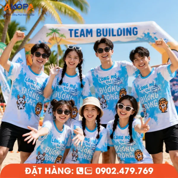 Áo Phông Nhóm In Hình Lòng Mở Thì Đường Rộng Gắn Kết Nhóm