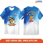 Áo phông đồng phục nhóm thiết kế xanh trắng trẻ trung với slogan “Mãi bên nhau bạn nhé” và “Better Together”, phù hợp cho du lịch, teambuilding và các hoạt động gắn kết nhóm.