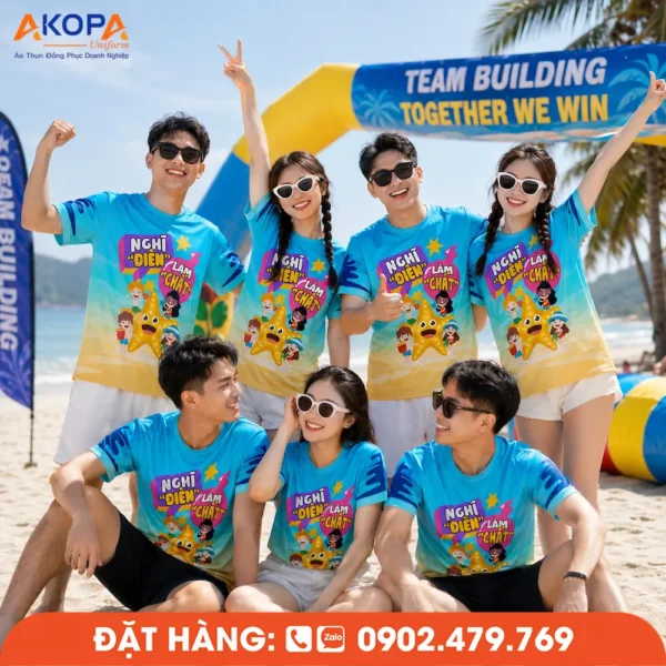 Áo Phông Nhóm Team Building Nghỉ Điên Làm Chất Cho Đội Nhóm