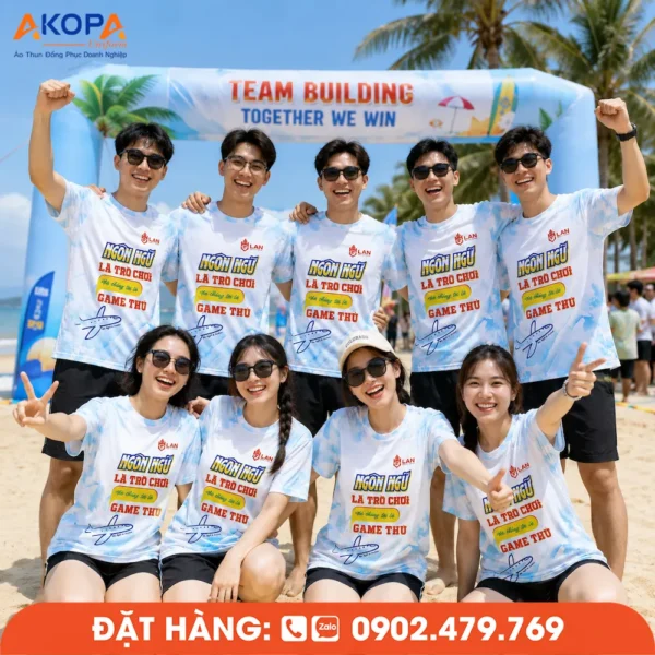 Áo Phông Nhóm Team Building In Hình Ngộ Nghĩnh Thách Thức