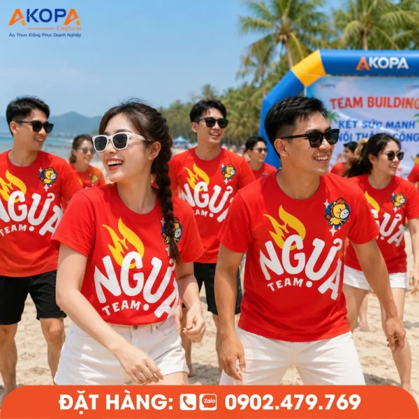 Áo Phông Nhóm In Chữ Ngựa Dành Cho Team Ngựa