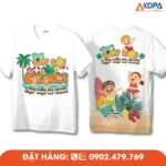 Áo phông đồng phục nhóm thiết kế chủ đề đi biển vui nhộn, phù hợp cho áo nhóm du lịch, teambuilding, dã ngoại và các hoạt động gắn kết tập thể.