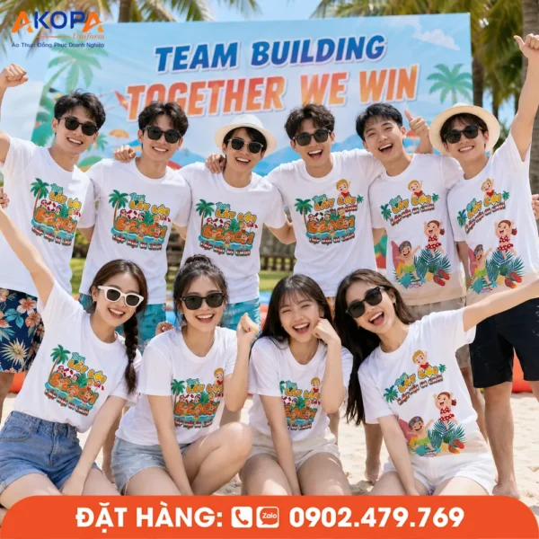 Áo Phông Nhóm Đi Biển In Slogan Lấy Cớ Đi Chơi Cho Đội Nhóm