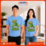 Áo phông nhóm hài hước với gam xanh trẻ trung cùng họa tiết "Bơ đi mà sống" nổi bật, mang đến phong cách năng động, phù hợp cho du lịch, dã ngoại và những buổi tụ họp bạn bè.