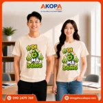 Áo phông nhóm hài hước màu kem với họa tiết "Bơ đi mà sống" độc đáo, mang phong cách trẻ trung, phù hợp cho du lịch, dã ngoại và các hoạt động tập thể.