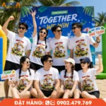 Áo phông team building in theo yêu cầu với phong cách trẻ trung, phù hợp cho doanh nghiệp tổ chức du lịch, hoạt động gắn kết, trò chơi tập thể và xây dựng tinh thần đồng đội.