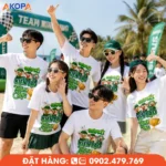 Áo phông team building thiết kế theo yêu cầu, phù hợp cho doanh nghiệp tổ chức chương trình gắn kết, du lịch biển và hoạt động tập thể, tạo hình ảnh đồng bộ, chuyên nghiệp và tràn đầy năng lượng.