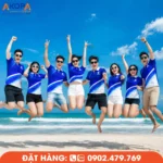 Áo polo team building tông xanh nổi bật giúp tập thể thêm năng động và gắn kết trong các hoạt động vui chơi trên biển. Thiết kế trẻ trung, chất liệu thoáng mát cùng kiểu dáng hiện đại mang đến sự thoải mái, tự tin và tạo nên những khoảnh khắc đáng nhớ cho cả đội.