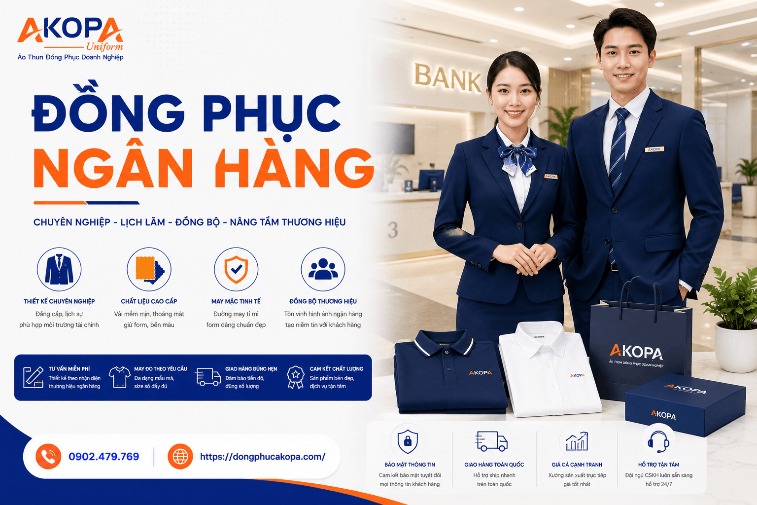 đồng phục ngân hàng đẹp tại akopa
