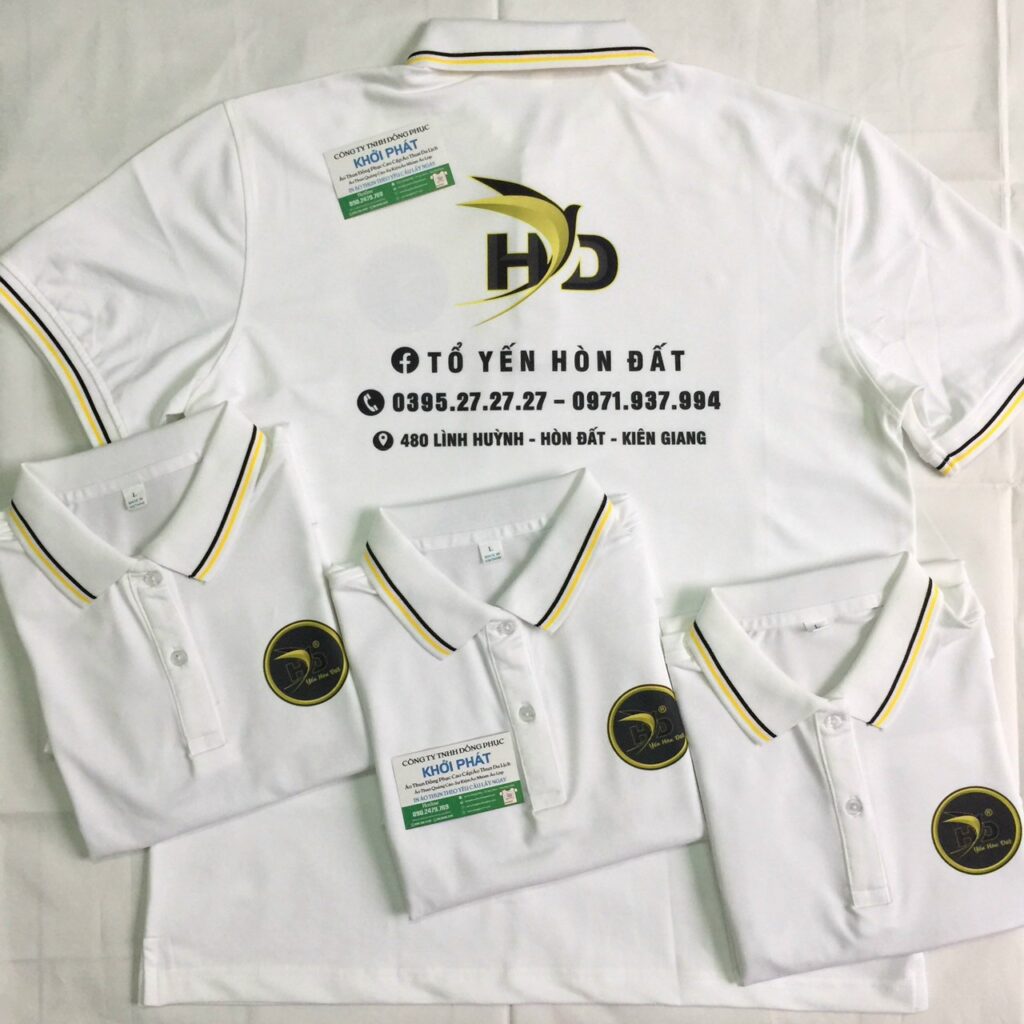 in áo polo công ty yến sào