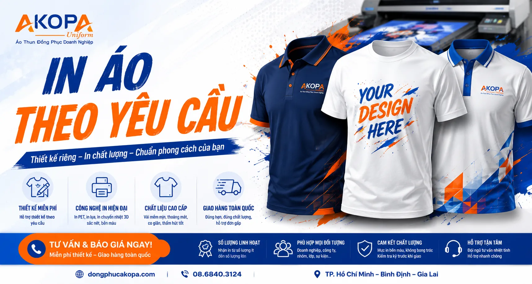 Quy trình đặt in áo theo yêu cầu tại AKOPA