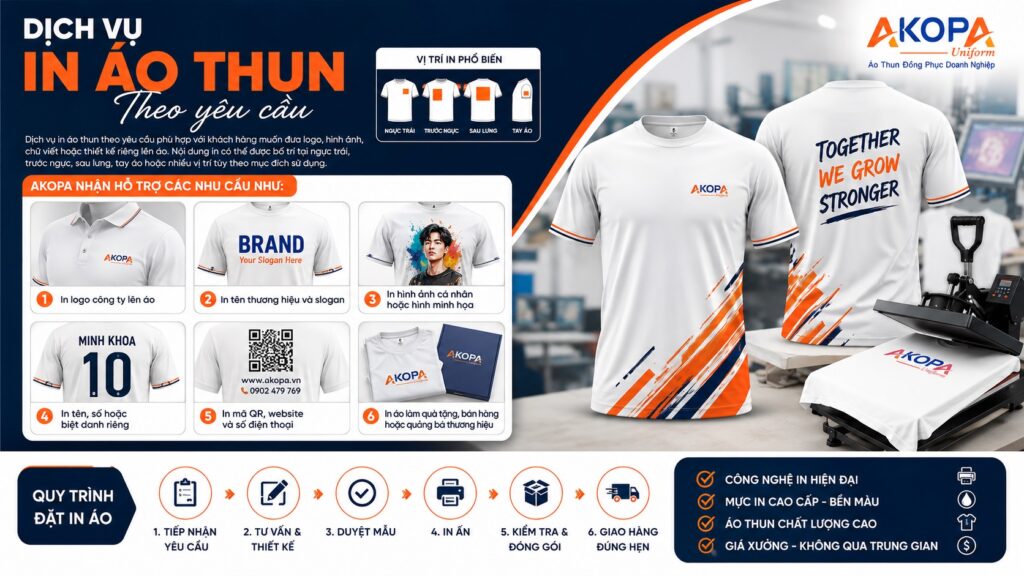 dịch vụ in áo thun tại quy nhơn theo yêu cầu