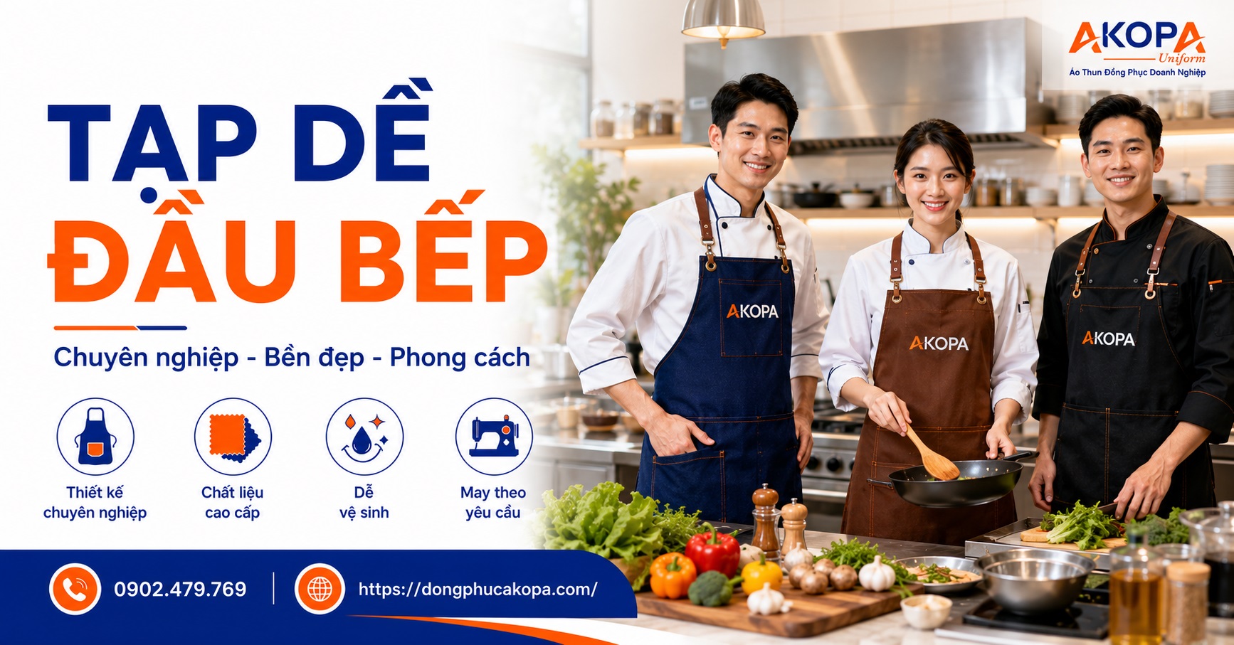 tạp dề đầu bếp ảnh bìa