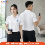 Áo đồng phục công sở màu trắng thiết kế tối giản, thanh lịch, mang đến hình ảnh chuyên nghiệp và hiện đại cho doanh nghiệp. Chất liệu thoáng mát, form mặc thoải mái, phù hợp cho công ty công nghệ, văn phòng và nhiều lĩnh vực dịch vụ khác.