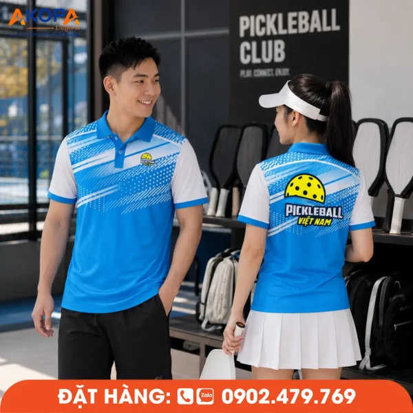 Áo Đồng Phục Pickleball Xanh Trắng – PK131