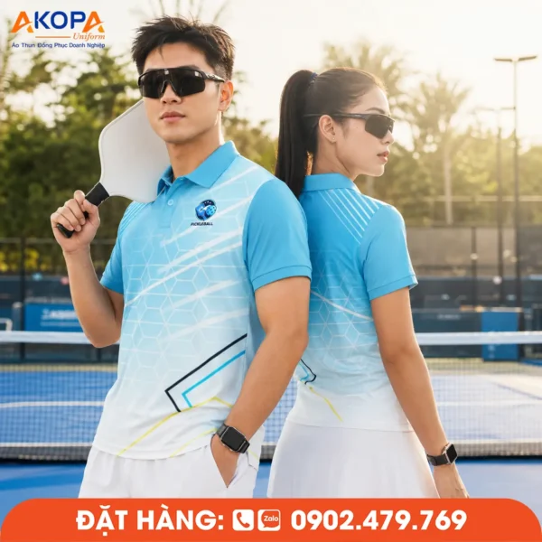 Áo Đồng Phục Pickleball Xanh Trắng – PK149