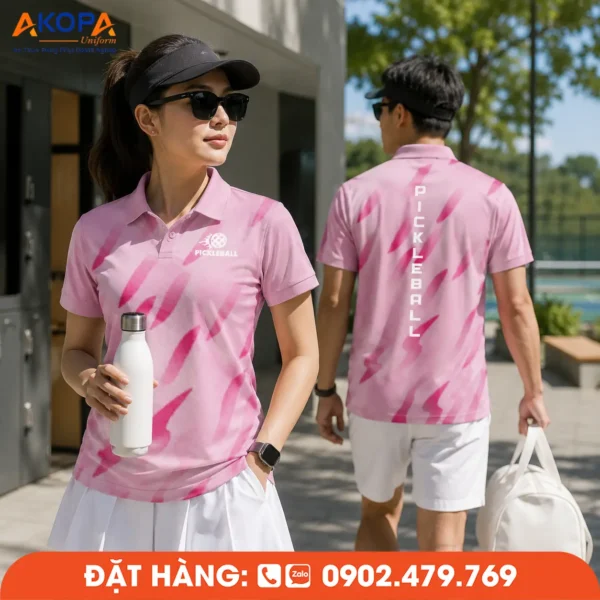 Áo Đồng Phục Pickleball Hồng Pastel – PK179